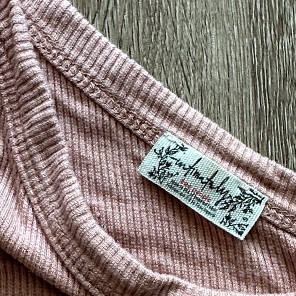 Free People Intimately One Shoulder Tank Top Dusty Rose Small Ribbed - Picture 2 of 3
